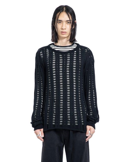 Ann Demeulemeester Blue Danial Ladder Stitch Sweater for men