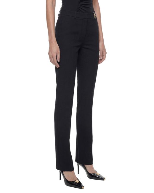 Versace Black Flared Stretch Wool Trousers