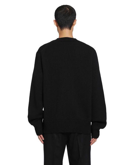 SALON C. LUNDMAN Black Chunky O-Neck Sweater for men