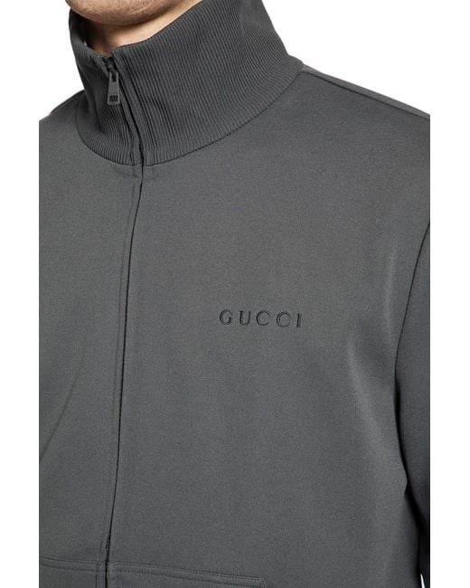 Gucci Gray Technical Jersey Track Jacket for men