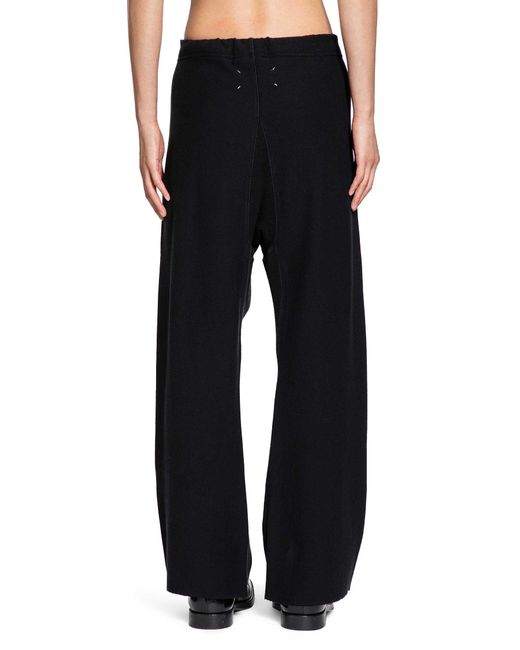 Maison Margiela Black Cotton Jersey Flared Sweatpants for men
