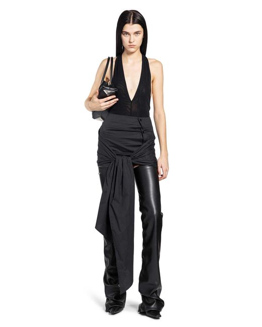 The Attico Black Strech Tulle Bodysuit