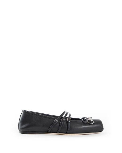 Gucci White Horsebit Ballerinas