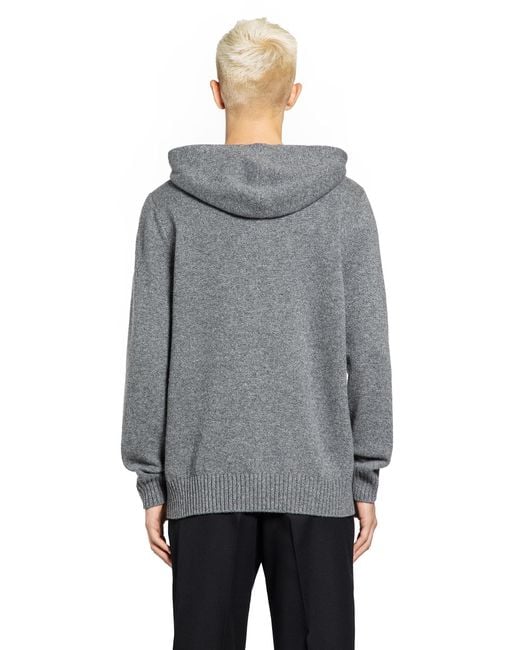 Givenchy Gray Hooded Knitted Sweater for men