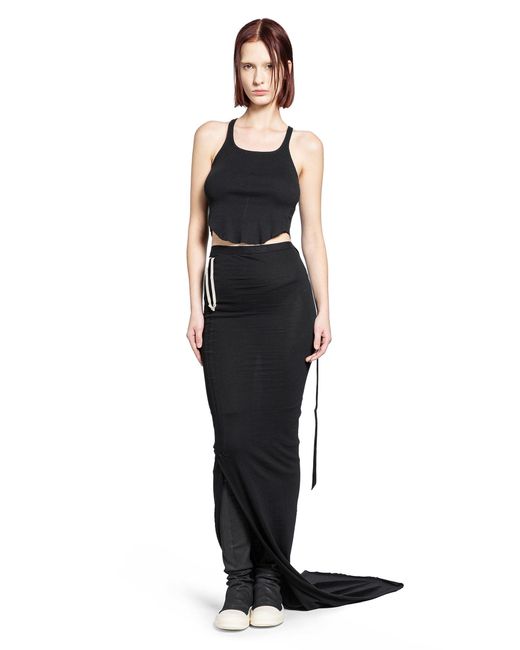 Rick Owens Black Concordians Edfu Long Skirt