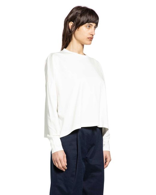Studio Nicholson White Loop Long Sleeve T-Shirt