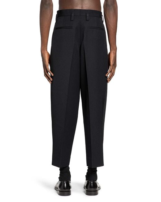 Jil Sander Black Wool Gabardine Tapered Trousers for men