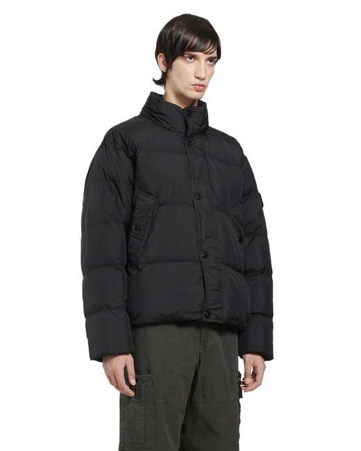 Stone Island Black 4100109 Crinkle Reps Down Jacket for men