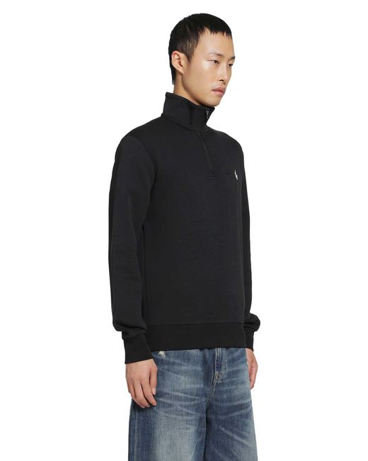 Polo Ralph Lauren Black Half-Zip Sweatshirt for men