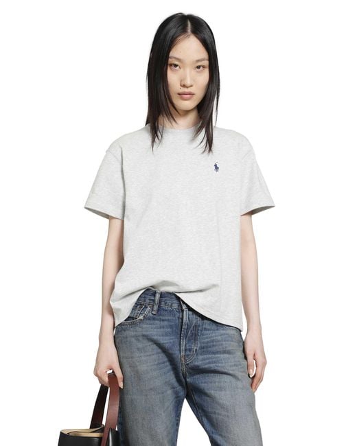 Polo Ralph Lauren White Pony Cotton Jersey T-Shirt