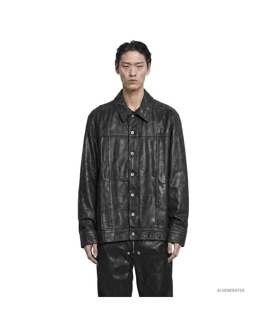 Rick Owens Black Tower Jumbo Worker Jacket for men