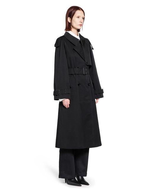 Burberry Black Long Gabardine Fitzrovia Trench Coat