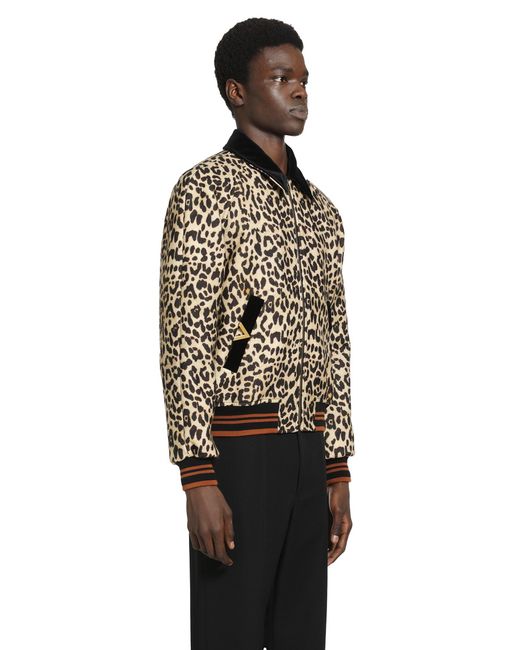 Valentino Black Leopard Print Wool Drape Jacket for men