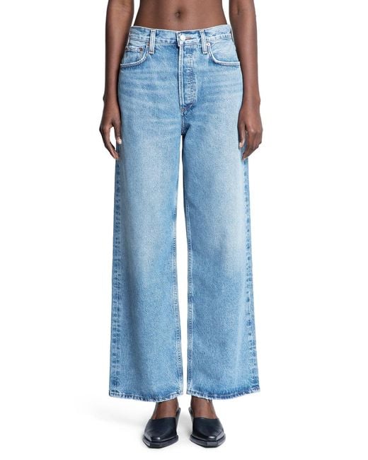 Agolde Blue Low Slung Baggy Jeans