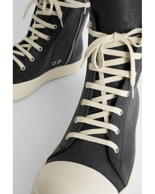 Rick Owens Black Hi Top Sneakers Shoes for men