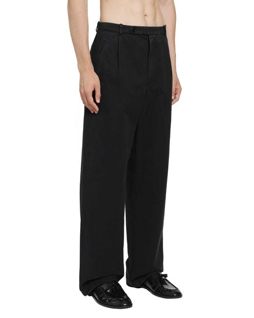 Jil Sander Black Cotton Drill Trousers for men