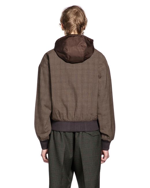 Prada Brown Hooded Wool Jacket for men