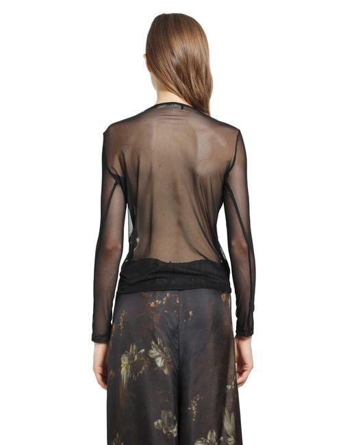 IA London Black Fitted Mesh Top