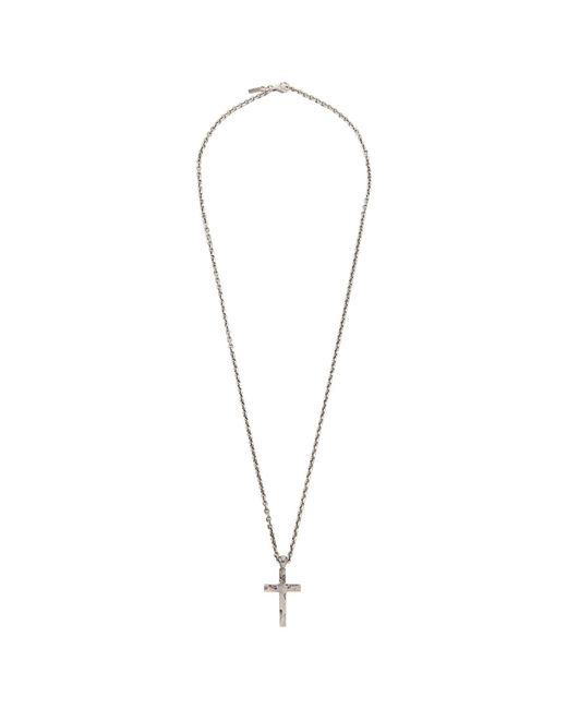Emanuele Bicocchi Metallic Cross Necklace for men