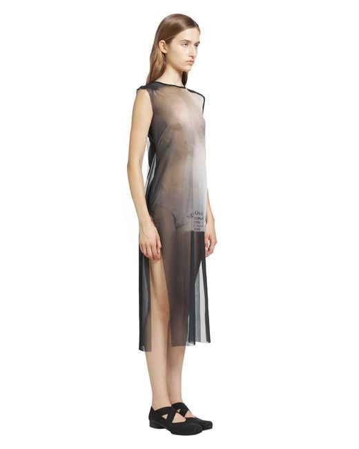 IA London Black Sheer Semi Couture Dress With Slits