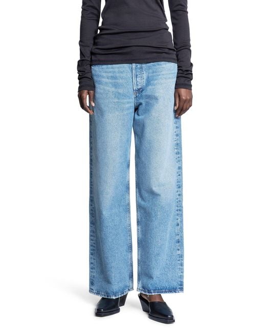 Agolde Blue Low Slung Baggy Jeans
