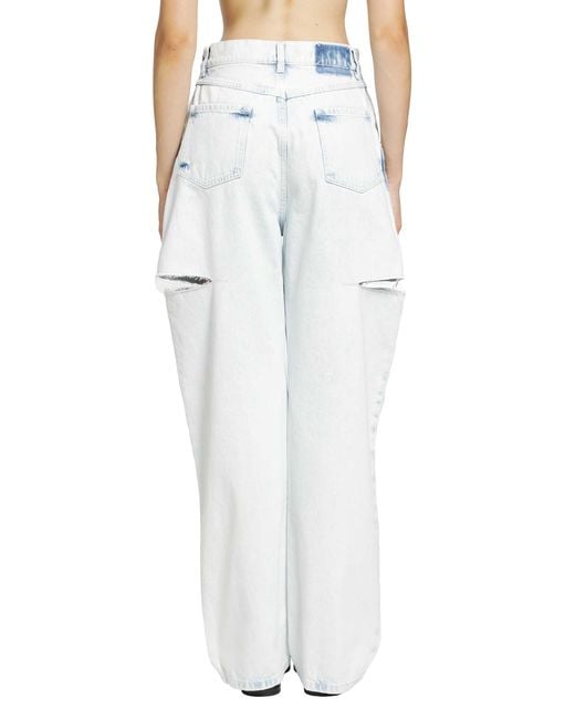 Maison Margiela Blue Bleached Cut-Out Jeans