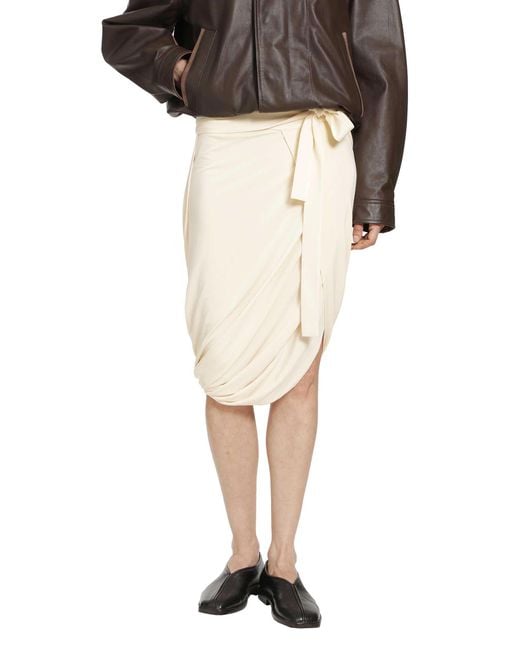Lemaire Natural Soft Wrap Midi Skirt
