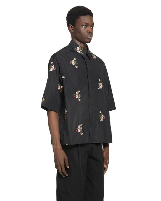 Simone Rocha Black Boxy Pen Pocket Shirt for men
