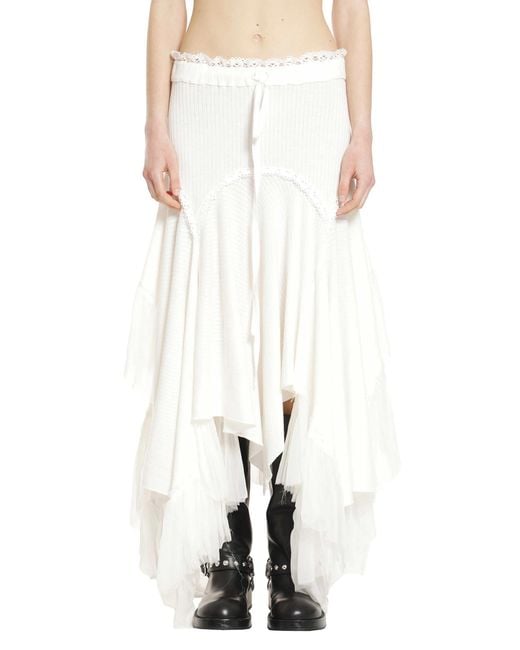 Ann Demeulemeester White Vega Midi Skirt