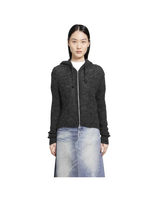 Our Legacy Black Compact Hood Zip-Up Sweater