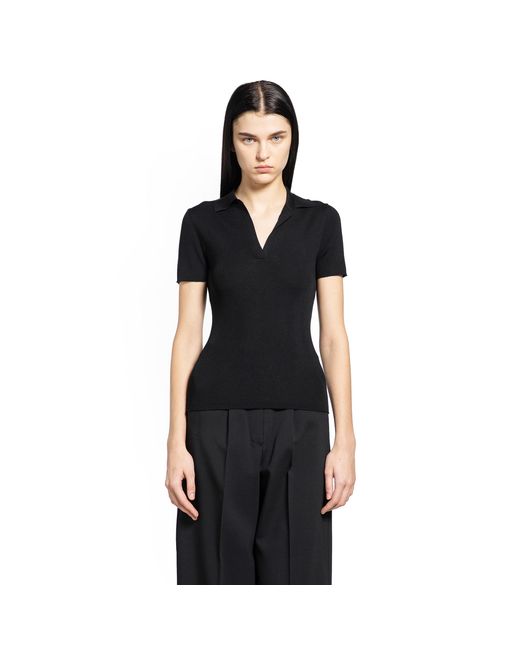 Max Mara Black Ribbed Knit Wool Sweater