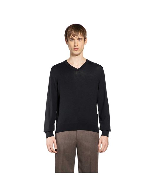 Tom Ford Black Wool V-Neck Sweater for men