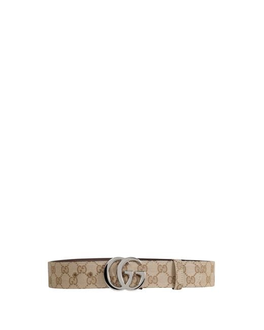 Gucci Natural Flat Marmont Canvas Belt for men