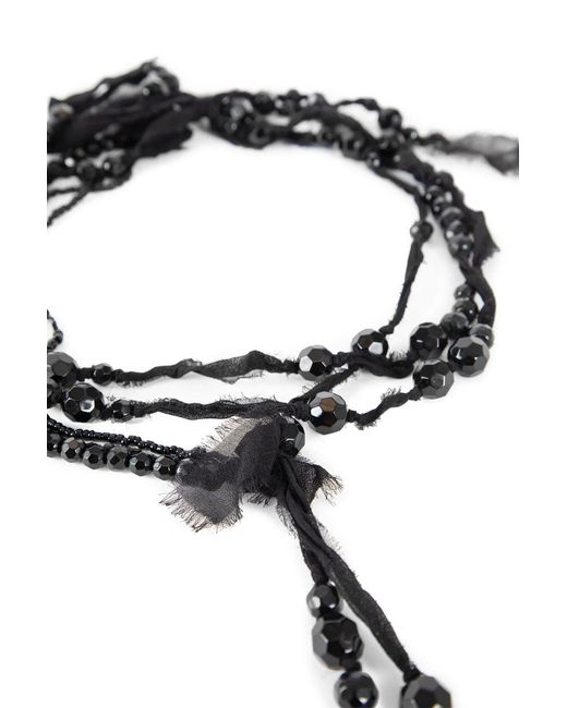 KUNDO Metallic K- 170 Glass Beads And Silk Muslin Neck Piece