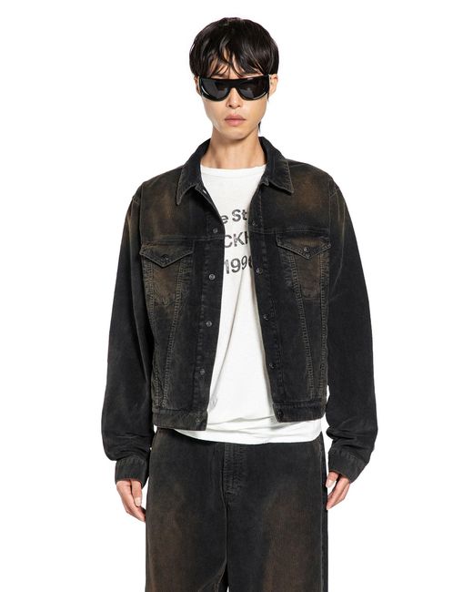 Acne Black Giacca Di Velluto A Coste for men