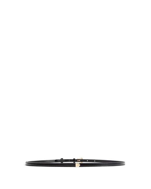 Prada White Slim Leather Belt