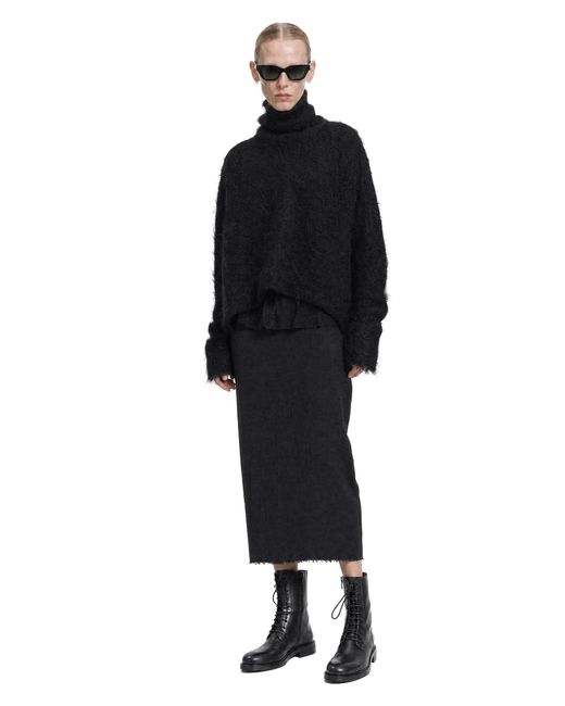 Marc Le Bihan Black Textured Stretch Nylon Skirt