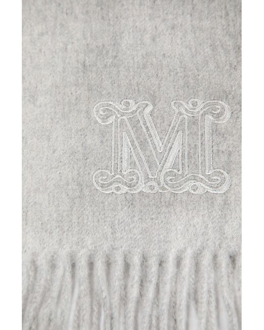 Max Mara Gray Monogram Pure Cashmere Stole