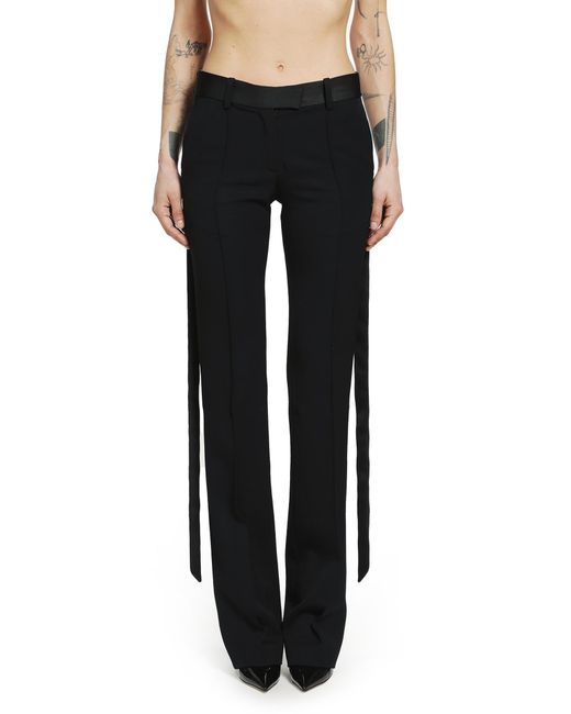 The Attico Black Gabardine Straight Leg Trousers