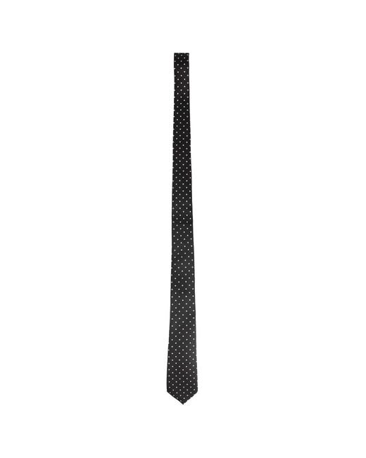 Tom Ford Black Embroidered Polka-Dot Silk Jacquard Tie for men
