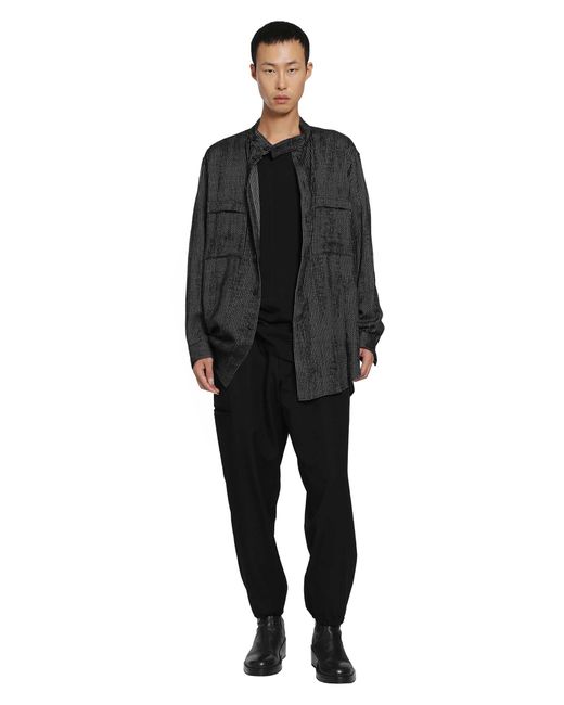 Yohji Yamamoto Black Re Rib Single Welt Pocket Pants for men