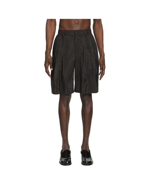Ssstein Black Silk Nylon Shorts for men