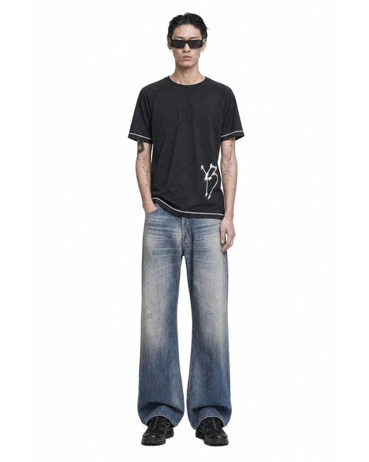 Y-3 Black Chito Graphic Running T-Shirt for men