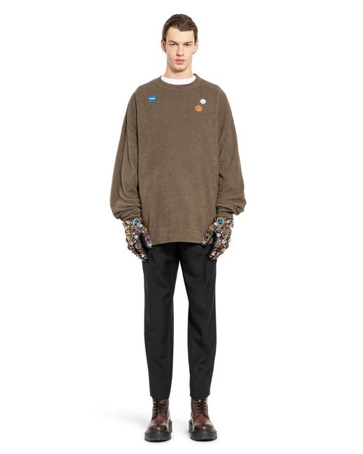 Undercover Brown Embellished Sweatshirt for men