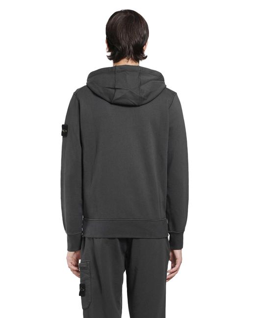 Stone Island Black 6100061 Zip-Up Hoodie for men