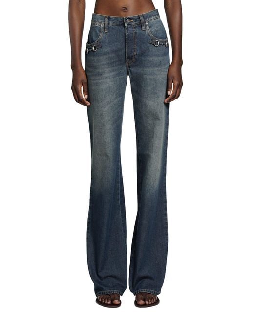 Gucci Blue Cotton Denim Pants With Horsebit