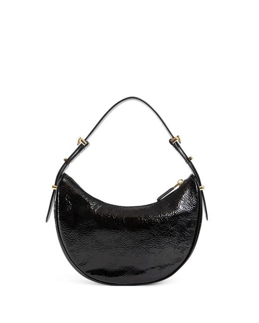 Prada Black Arqué Naplak Patent Leather Shoulder Bag