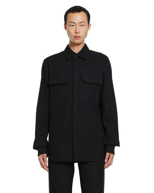Rick Owens Black Temple Work Shirt for men