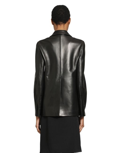 Gucci Black Leather Blazer