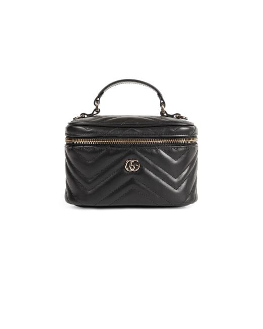 Gucci Black Gg Marmont Mini Vanity Bag